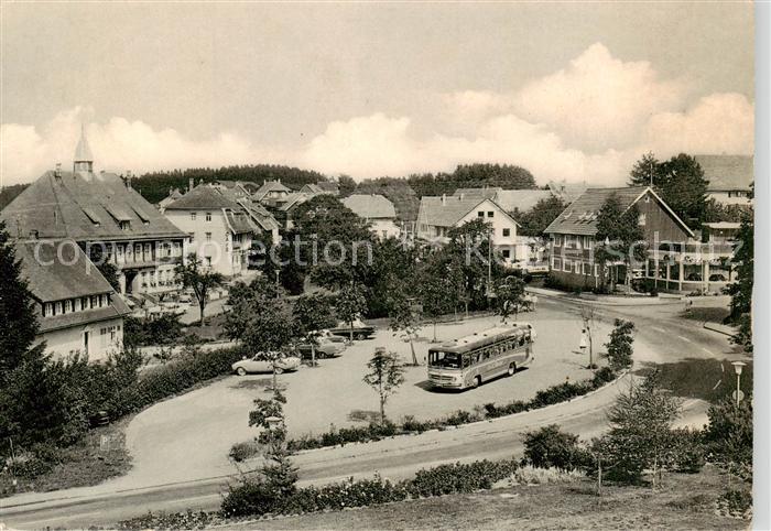 Dobel Schwarzwald Teilansicht Hoehenluftkurort Wintersportplatz Bushaltestelle