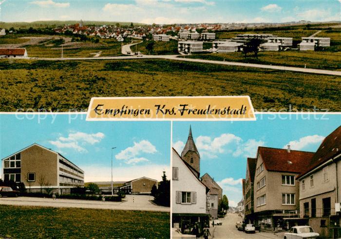 Empfingen Panorama Schule Hauptstrasse Blick zur Kirche