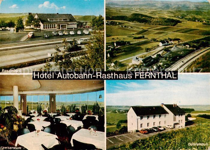 Fernthal Hotel Autobahn Rasthaus Speiseraum Gaestehaus Luftaufnahme