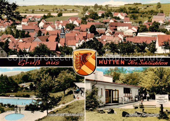 Hutten Schluechtern Teilansicht Freibad Campingplatz Jugenddorf Heiligenborn