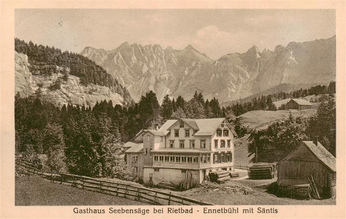 Rietbad 930m Toggenburg SG Gasthaus Seebensaege Ennetbuehl mit Saentis Appenzell
