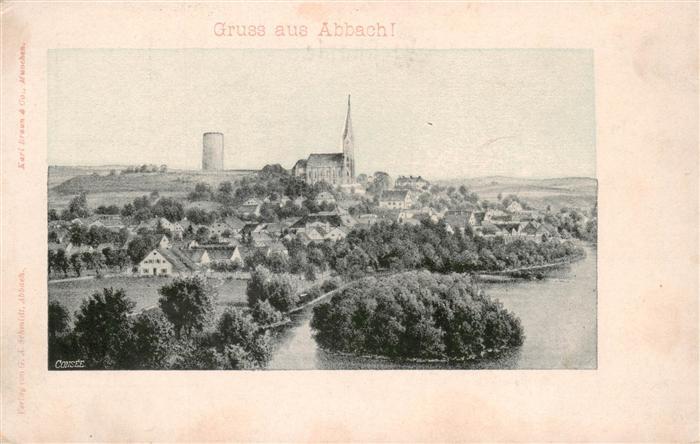 Abbach Bad Panorama Kuenstlerkarte