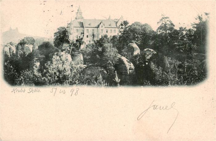 Hruba Skala CZ Blick zum Schloss