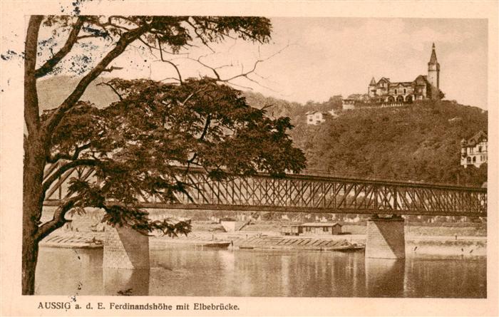 Aussig Usti nad Labem CZ Ferdinandshoehe mit Elbebruecke