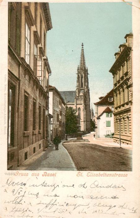 Basel BS St. Elisabethenstrasse Blick zur Kirche