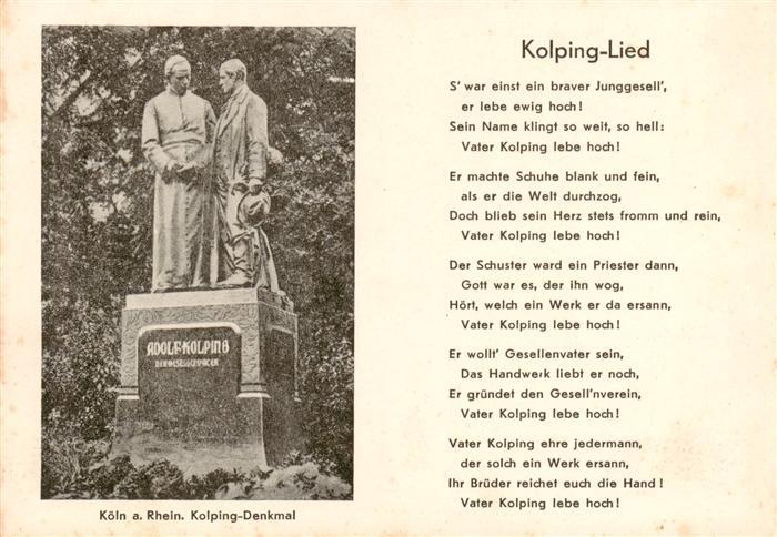 Koeln  Rhein Kolping-Lied Denkmal