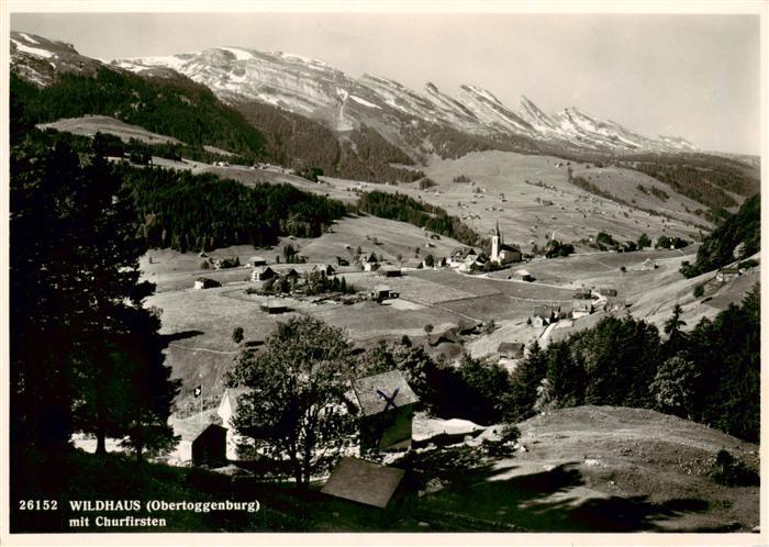 Wildhaus  SG Panorama Blick gegen die Churfirsten