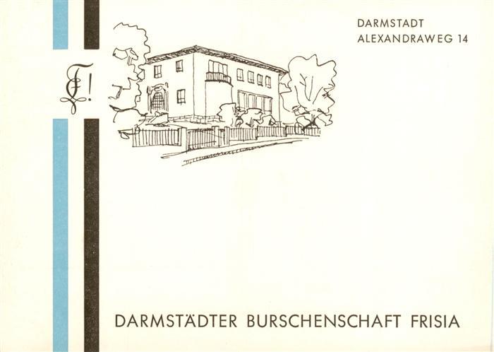 Darmstadt Darmstaedter Burschenschaft Frisia Kuenstlerkarte