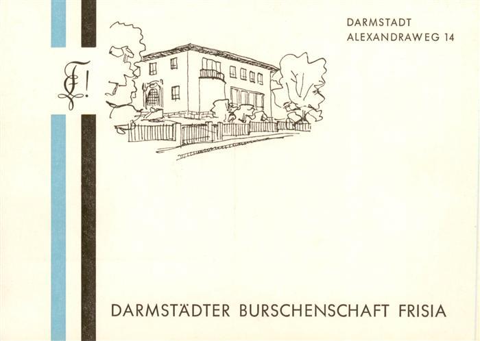Darmstadt Darmstaedter Burschenschaft Frisia Kuenstlerkarte