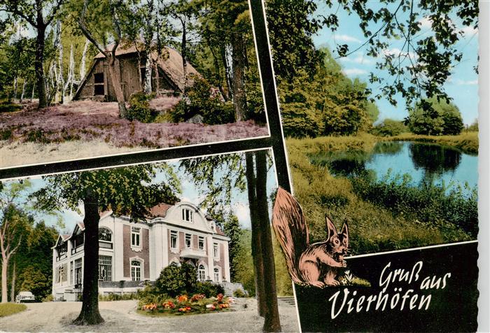 Vierhoefen  Winsen Heide Scheune Villa Partie am Wasser Eichhoernchen