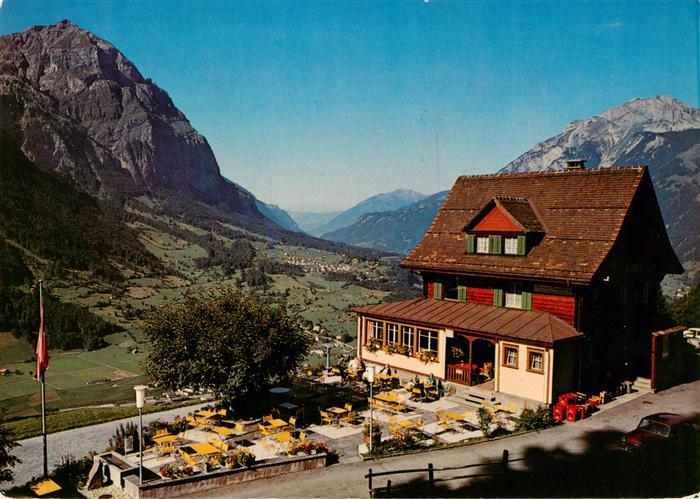 Haslen GL Berggasthaus Tannenberg Fernsicht Feldpost