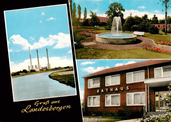 Landesbergen Parkanlagen Springbrunnen Rathaus Kraftwerk