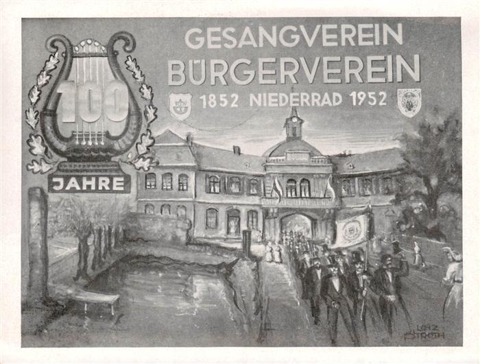Niederrad Frankfurt am Main 100 Jahre Gesangverein Buergerverein Kuenstlerkarte