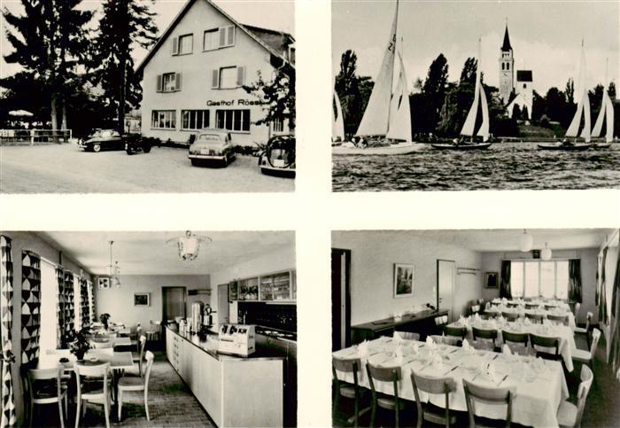 Riedern Romanshorn TG Hotel Roessli Restaurant Segelboote Bodensee Kirche