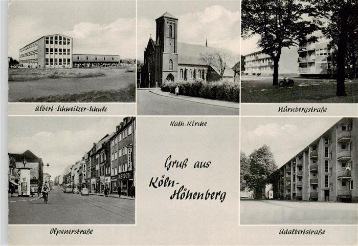 Hoehenberg Koeln Albert-Schweitzer-Schule Kirche Strassenpartien Wohnsiedlungen