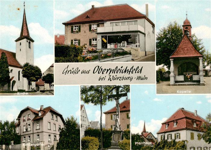 Obernleichfeld Wuerzburg Bayern Kirche Kapelle Kindergarten Pfarrhaus Ladengesch