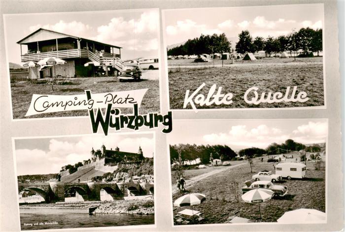 Heidingsfeld Wuerzburg Camping-Platz Kalte Quelle Festung Alte Mainbruecke
