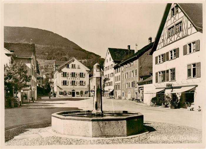 Mels SG Dorfplatz Brunnen Rathaus