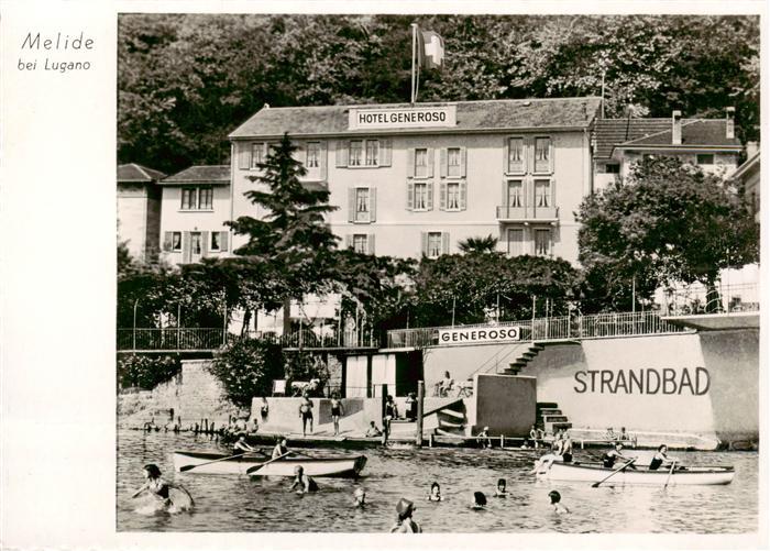 Melide Lago di Lugano Strandhotel Pension Generoso Strandbad