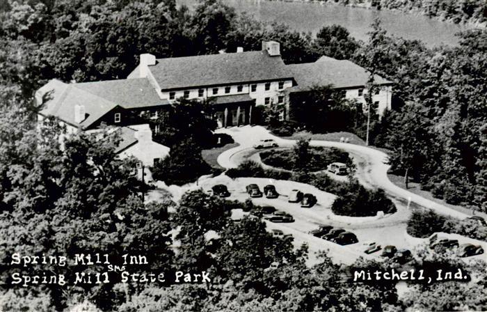 Mitchell Indiana USA Spring Mill Inn Spring Mill State Park aerial view
