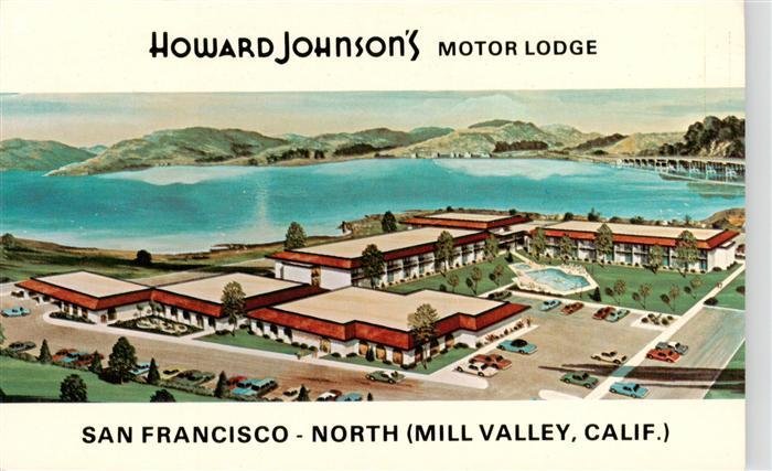 San Francisco California USA Howard Johnsons Motor Lodge North Mill Valley Illus