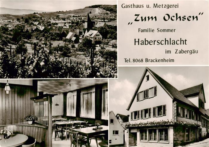 Brackenheim Gasthaus Metzgerei zum Ochsen Ortsansicht mit Kirche