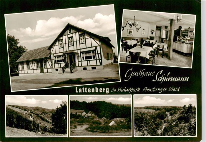Lattenberg Arnsberg Westfalen Gasthaus Schuermann Landschaftspanorama Naturpark