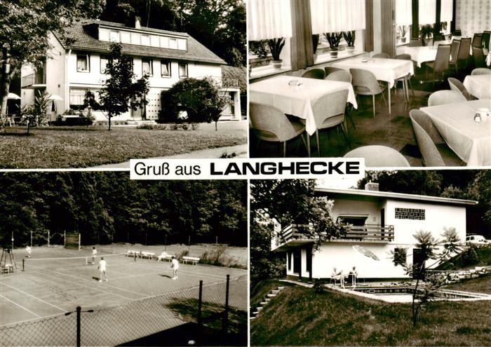 Langhecke Villmar Gathaus Pension zum gruenen Wald Tennisplatz Swimming Pool