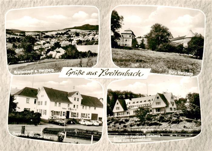 Breitenbach Herzberg Panorama Burg Herzberg Gasthaus Schlitzer Hof Autobahn Rast