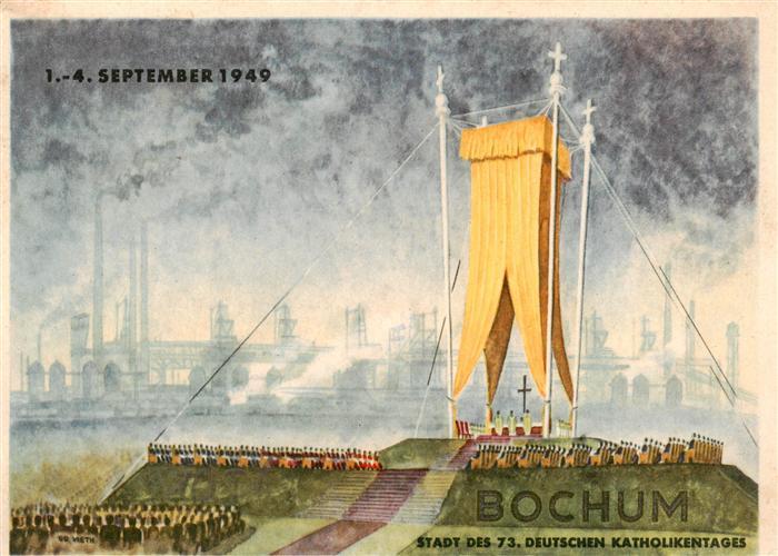 BOCHUM  CITY 73. Deutscher Katholikentag Festpostkarte