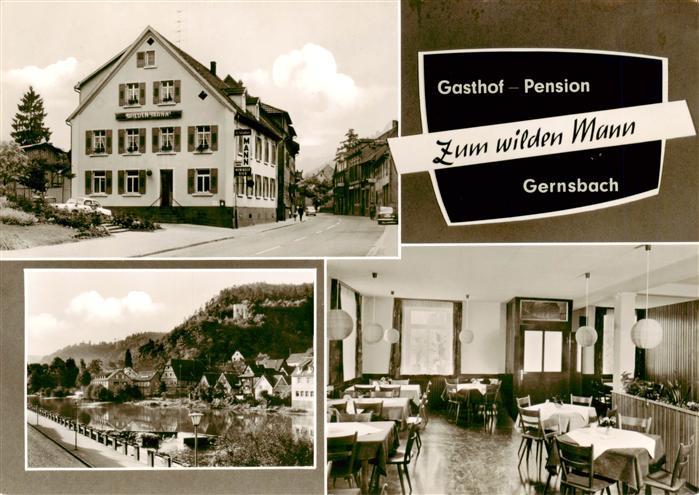 Gernsbach Gasthof Pension Zum wilden Mann Gaststube Panorama
