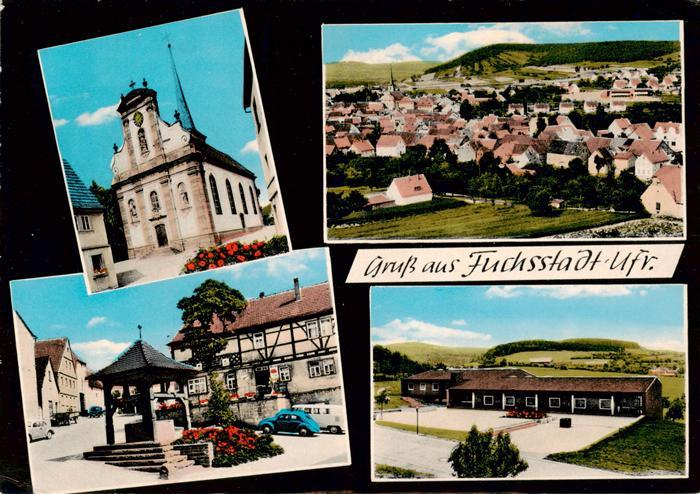 Fuchsstadt Unterfranken Rathaus Panorama Brunnen Gasthaus