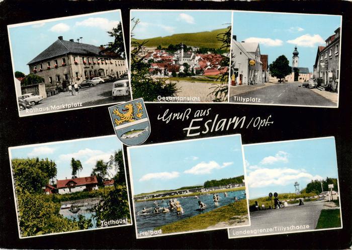 Eslarn Rathaus Marktplatz Gesamtansicht Tillyplatz Torfhaeusl Freibad Landesgren