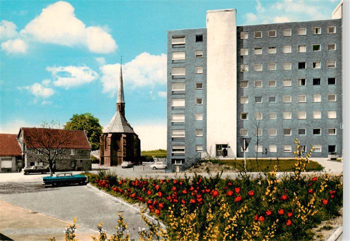 Monheim Rhein Marienkapelle mit Hochhaus