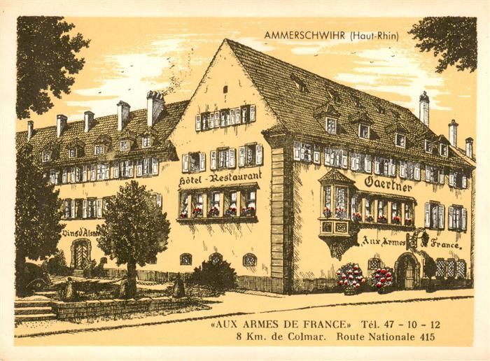 Ammerschwihr Hôtel Restaurant Gaertner Aux Armes de France Kuenstlerkarte