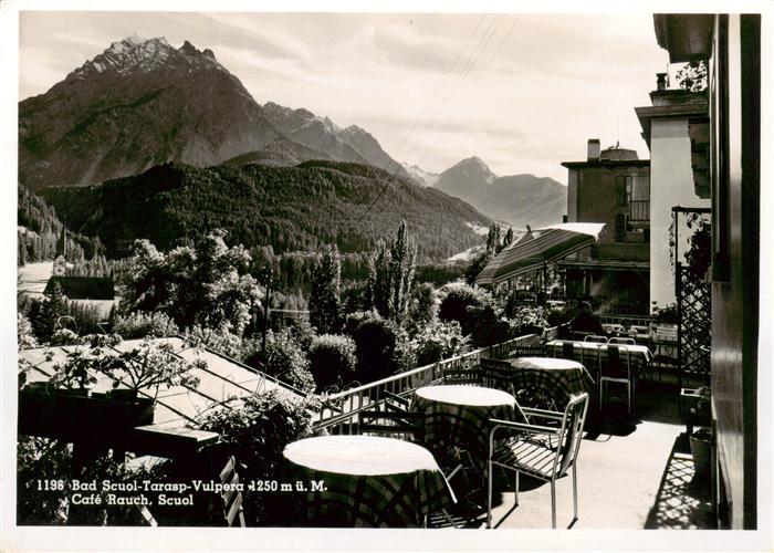 Bad Scuol Cafe Rauch Terrasse Alpenpanorama