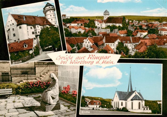 Rimpar Ortsansicht Schloss Kirche Skulptur