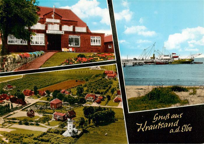 Krautsand Hotel Gasthof Luftbild Partie an der Elbe