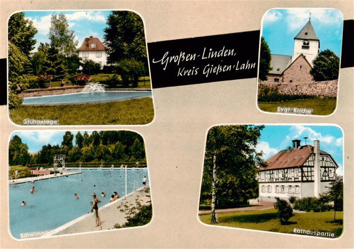 Giessen  Lahn Grossen Linden Gruenanlage Ev Kirche Schwimmbad Rathauspartie