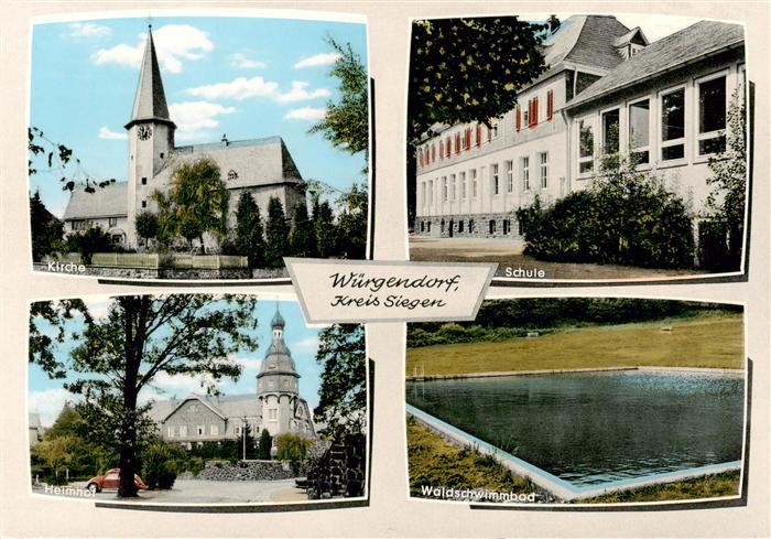 Wuergendorf Burbach Kirche Schule Heimhof Waldschwimmbad