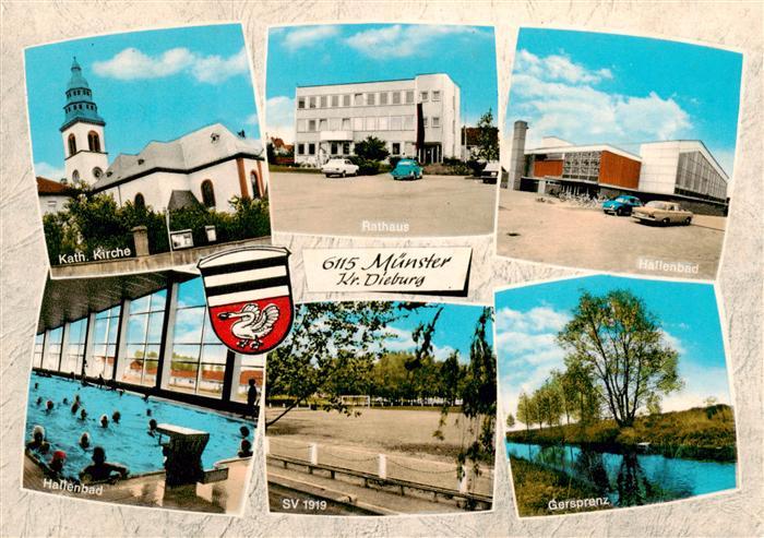 Muenster Dieburg Hessen Kirche Rathaus Hallenbad Sportverein SV 1919 Partie an d