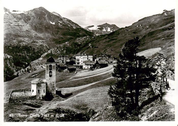 Cresta Avers GR Ortsansicht Kirche Hotel Kurhaus