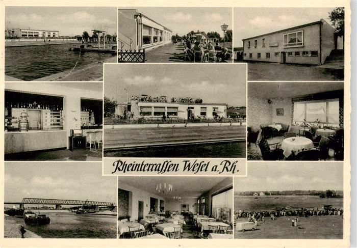 Wesel Rhein Rheinterrassen Cafe Restaurant Freiterrassen Weserbruecke Freibad