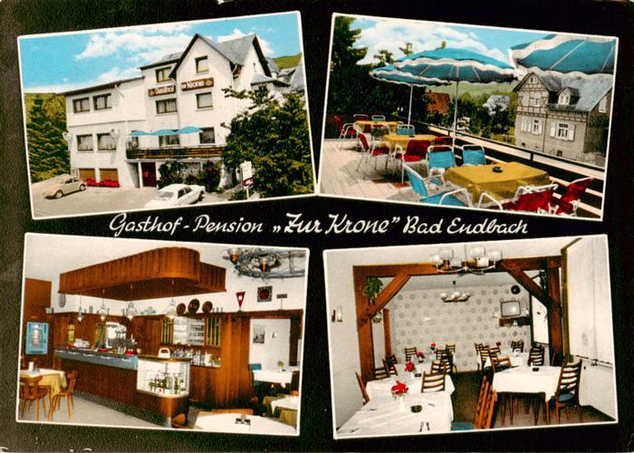 Bad Endbach Gasthof Pension Zur Krone Terrasse Theke Gaststube