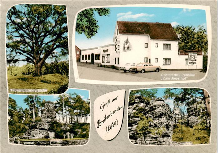 Breitenbenden 1000jaehrige Eiche Gaststaette Pension Zum Jaegerhof Ehrenmal Katz