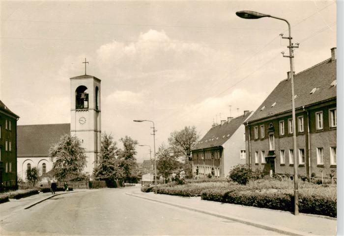 Glauchau Geschwister Scholl Strasse mit kath Kirche