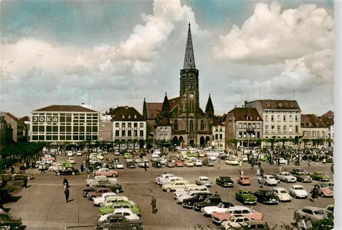 Saarlouis Saarlautern Grosser Markt mit Ludwigskirche