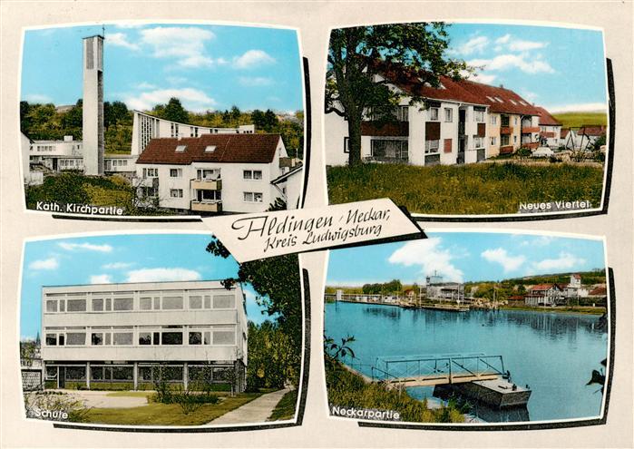 Aldingen Kath Kirchpartie Neues Viertel Schule Neckarpartie