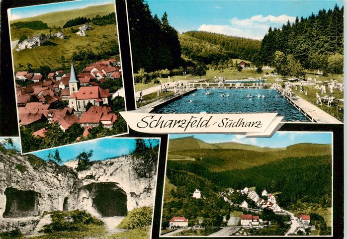 Scharzfeld mit Steinkirche und Waldschwimmbad Panorama