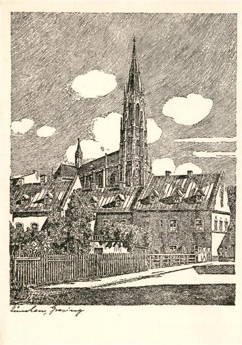 Giesing Muenchen Kirche Zeichnung